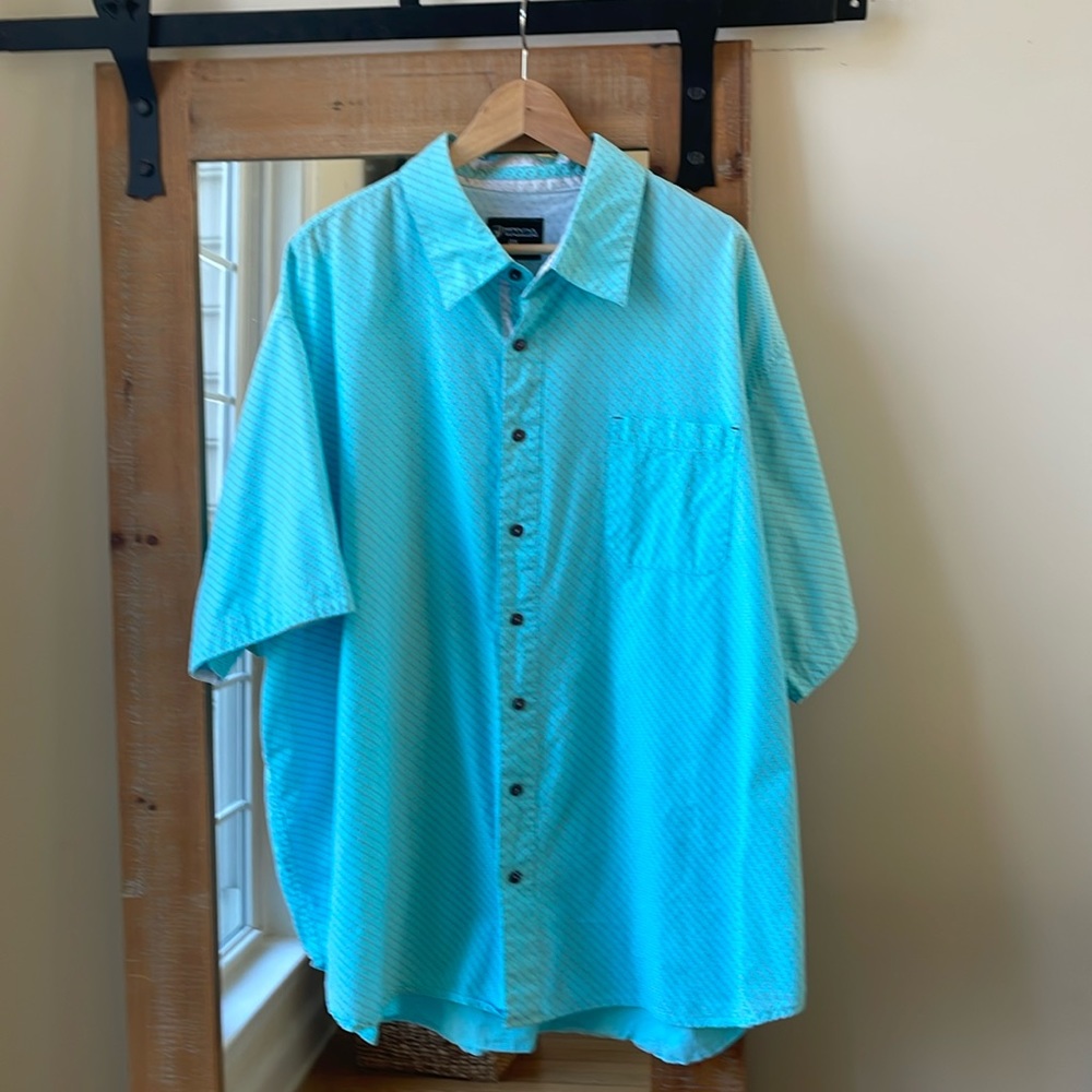 Waimea Blue Print Camp Shirt Size 4X